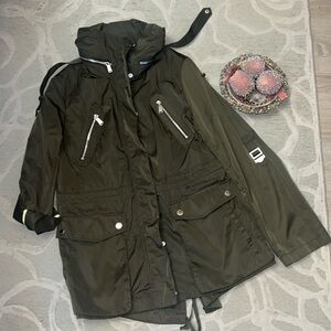 NWT🌷BCBG GENERATION🌷Olive polyester lined hooded utility jacket